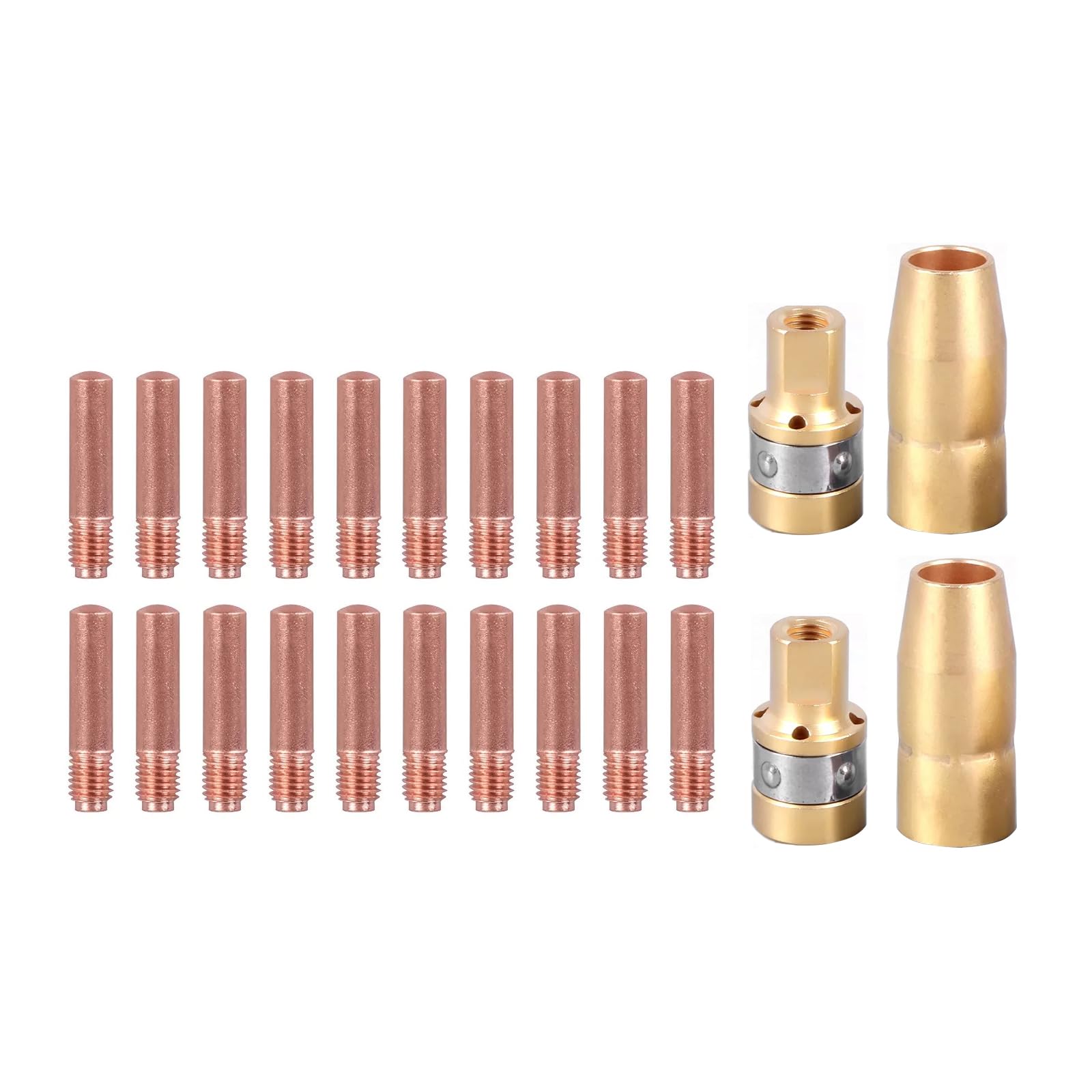 Eddyweld MIG Contact tip Nozzle Compatible with Hobart Handler 210 MVP MIG Welder Gun Kits 500553 Parts MIG torch consumables (24pcs 000068 0.9mm kits)