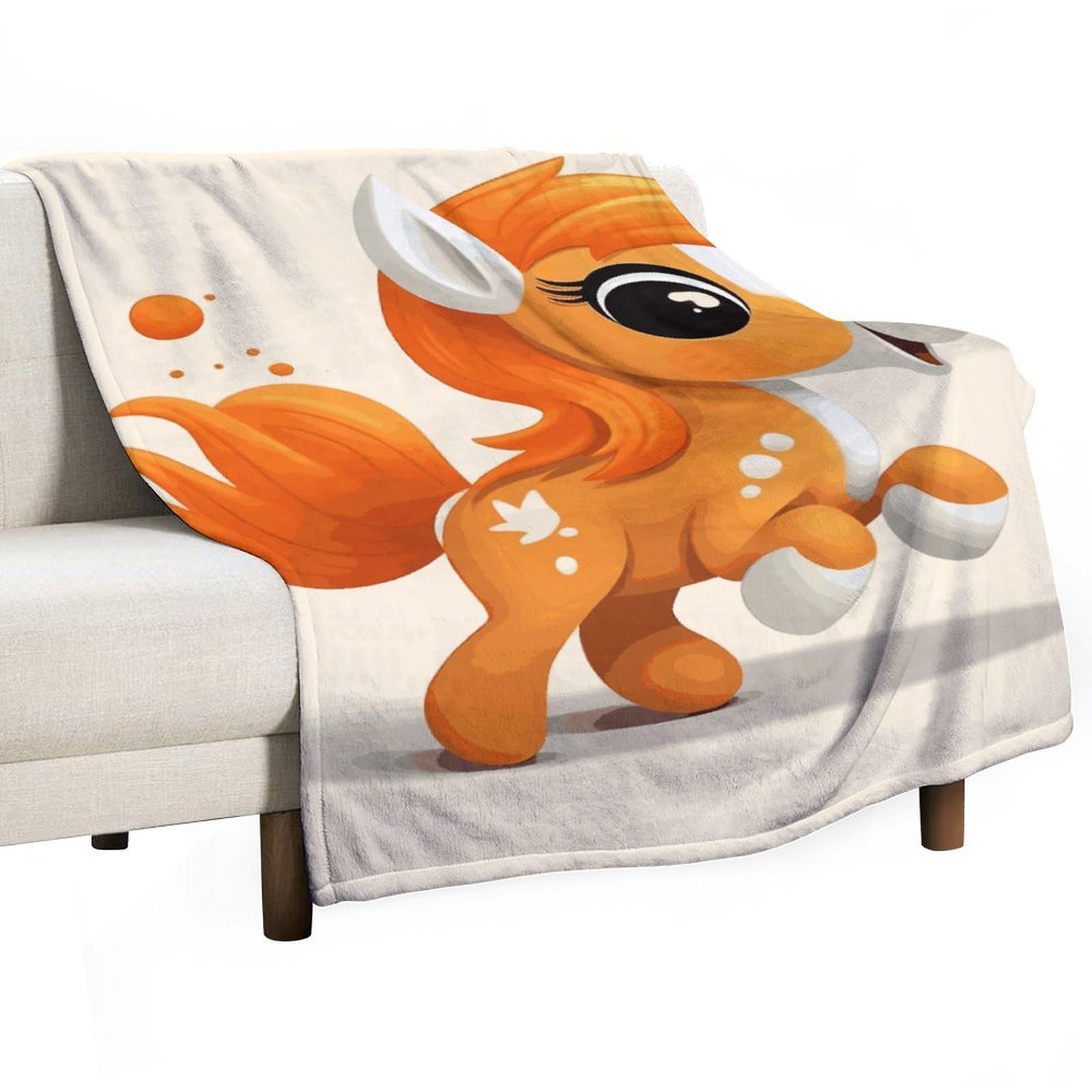 Couverture poney orange : une bulle de douceur et de chaleur pour vos enfants