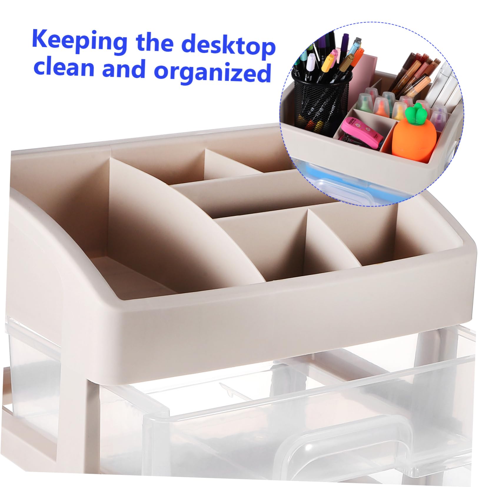 Homoyoyo Caja de Almacenamiento de Escritorio Cajones, Tres Capas, Plástico