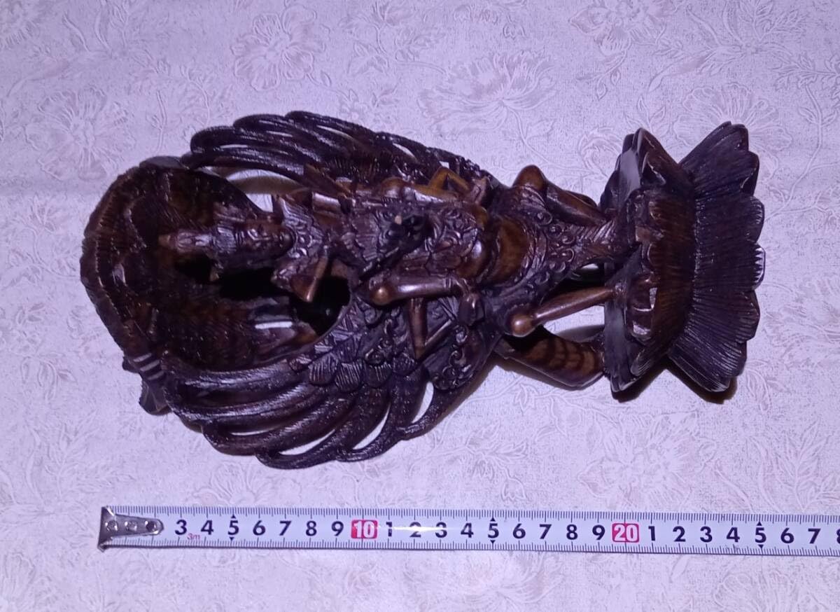 Amazon.co.jp: 置物 木彫 彫刻 ガルーダ 神 バロン エス バリ島