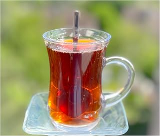Topkapi - Juego de té Turco de 18 TLG Keyif Sultan, 6 Vasos de té, 6 Posavasos, 6 cucharaditas, Juego Completo
