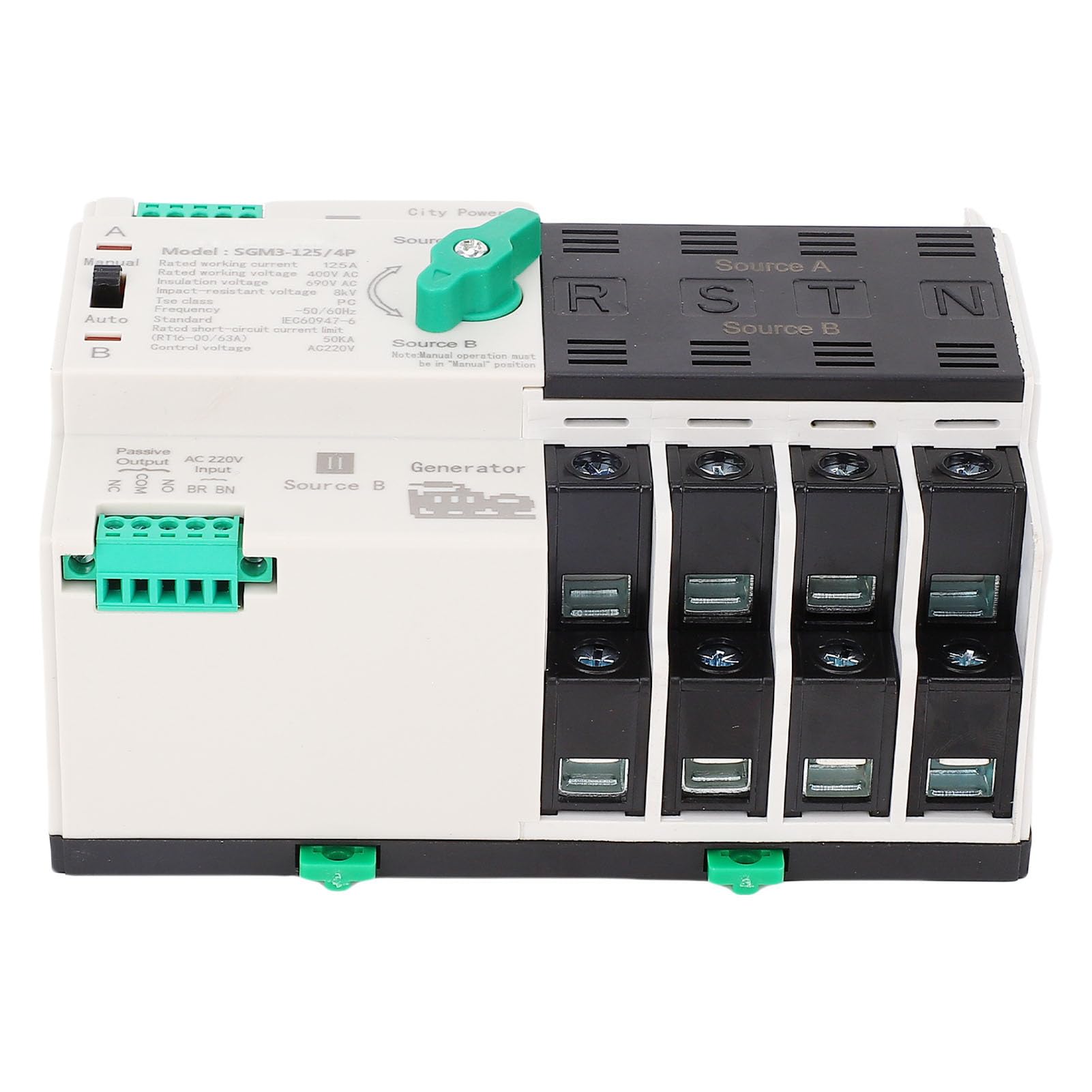 SEAFRONT 125A 4P Automatischer Umschalter, PC Doppelstromumschalter, für