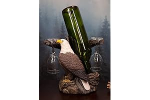 Ebros Freedom and Liberty Bald Eagle Bird Wine Valet Statue As Bottle...