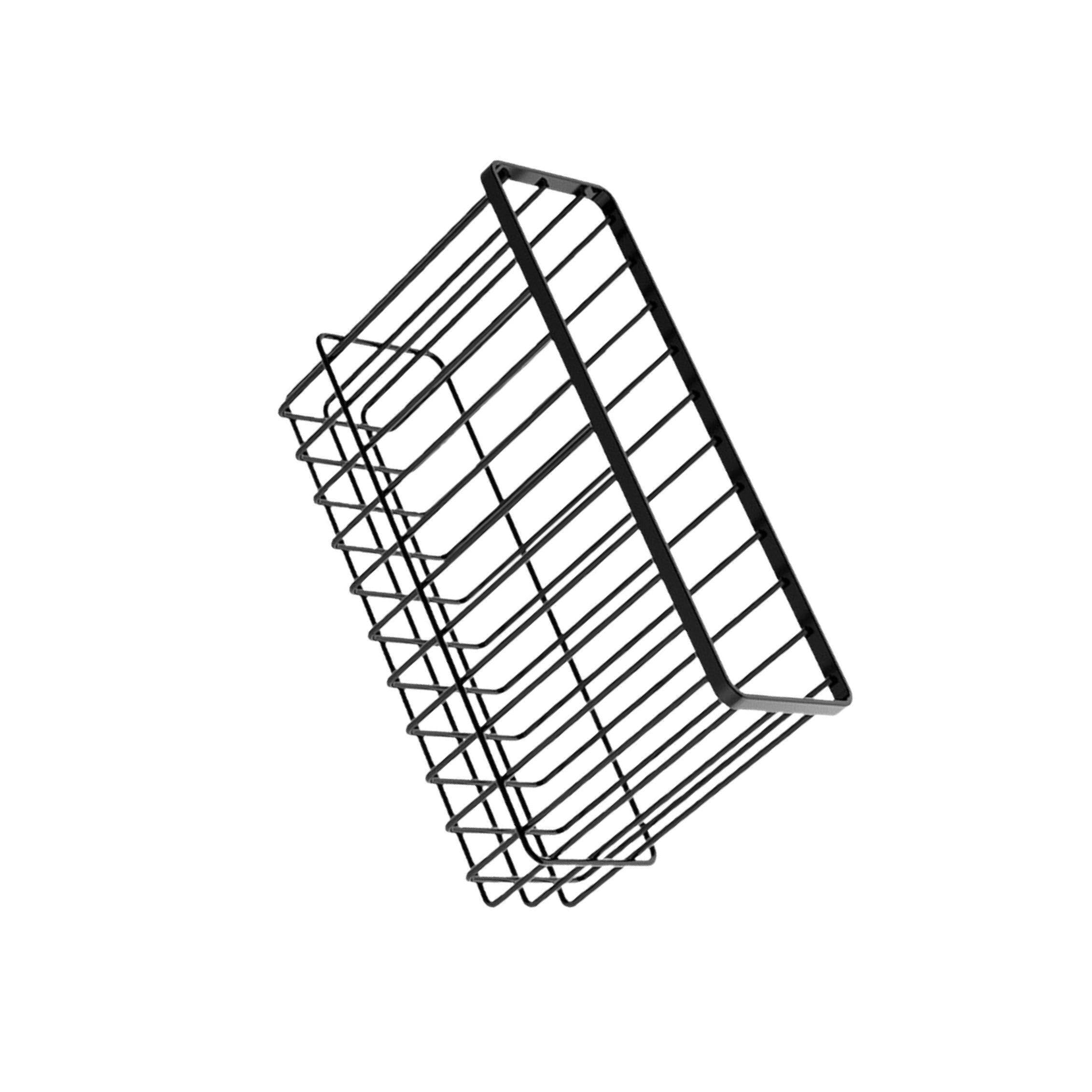 QLECXZI Metal Wire Hanging Storage Basket For Kitchen Smartly Organizing With Style Keeping Tidy And Organized Hanging Wall Basket For Storage Pantry, Black, S