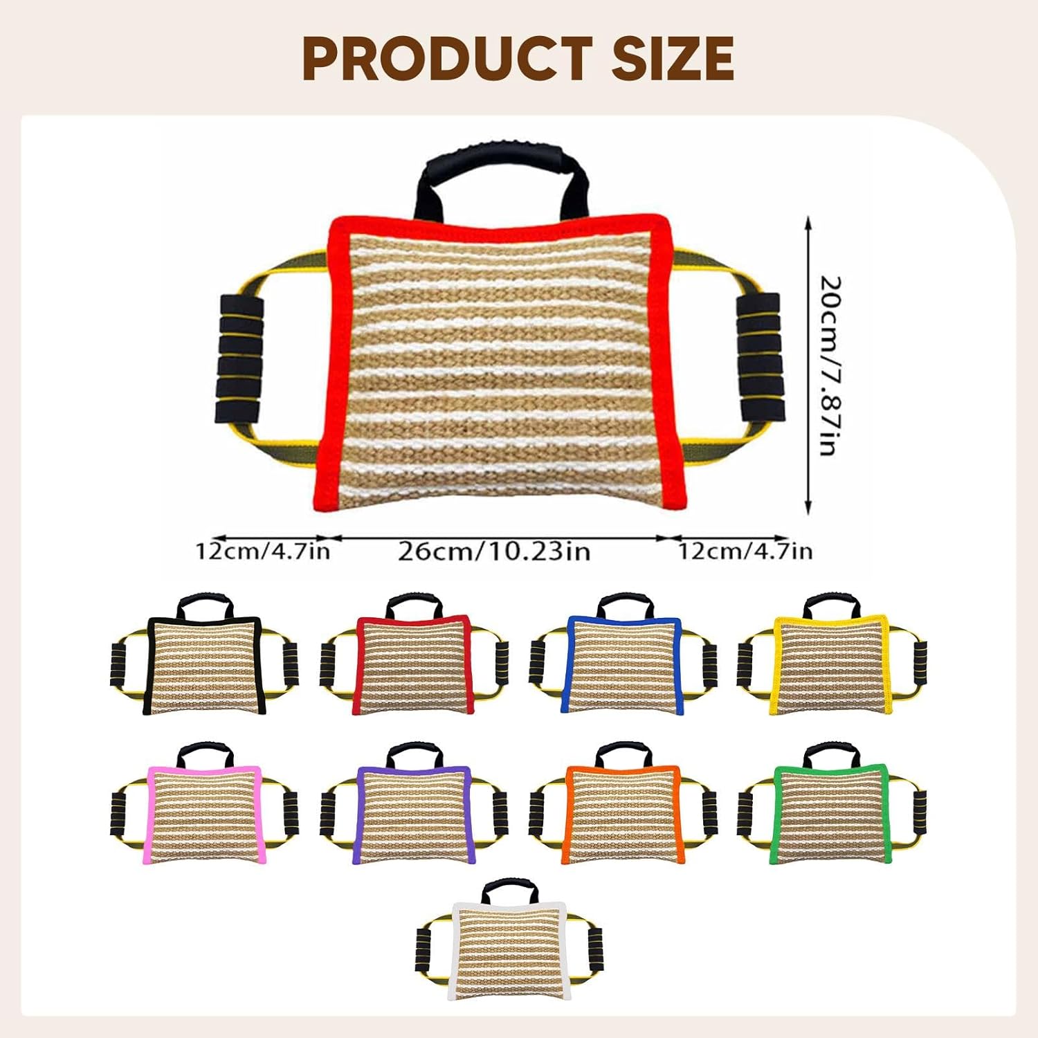 predolo Dog Bite Pillow Dog Dog Bite Tug Toy Dog Training Equipment Jute Material Interactive Handle Design Suitable for Obedience Puppy Training I, Yellow