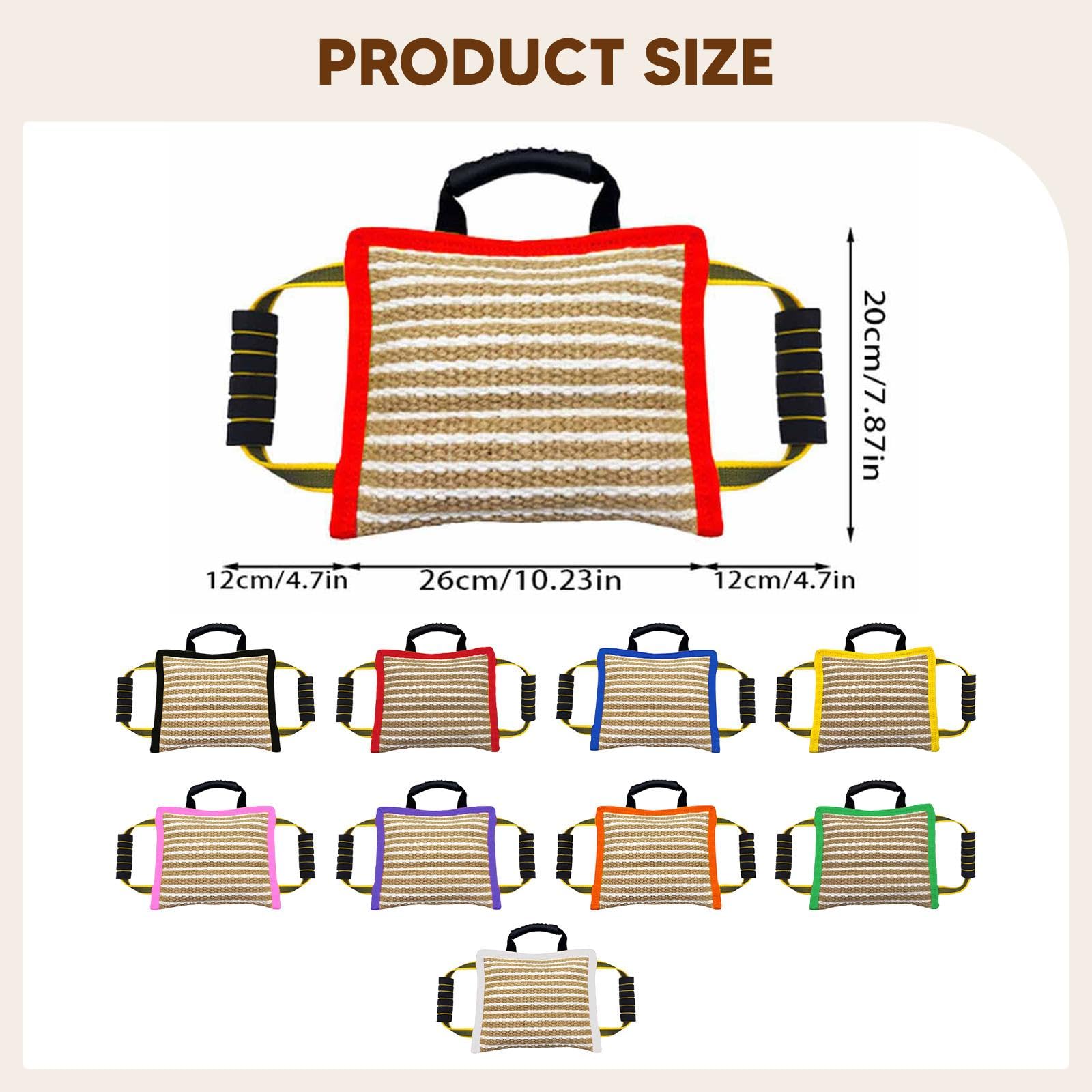 Almohada Mordedora para Perros de Yute Grueso con Diseño de Mango Resistente Repetidas Sirve como Ayuda para Entrenamiento y Juguete de