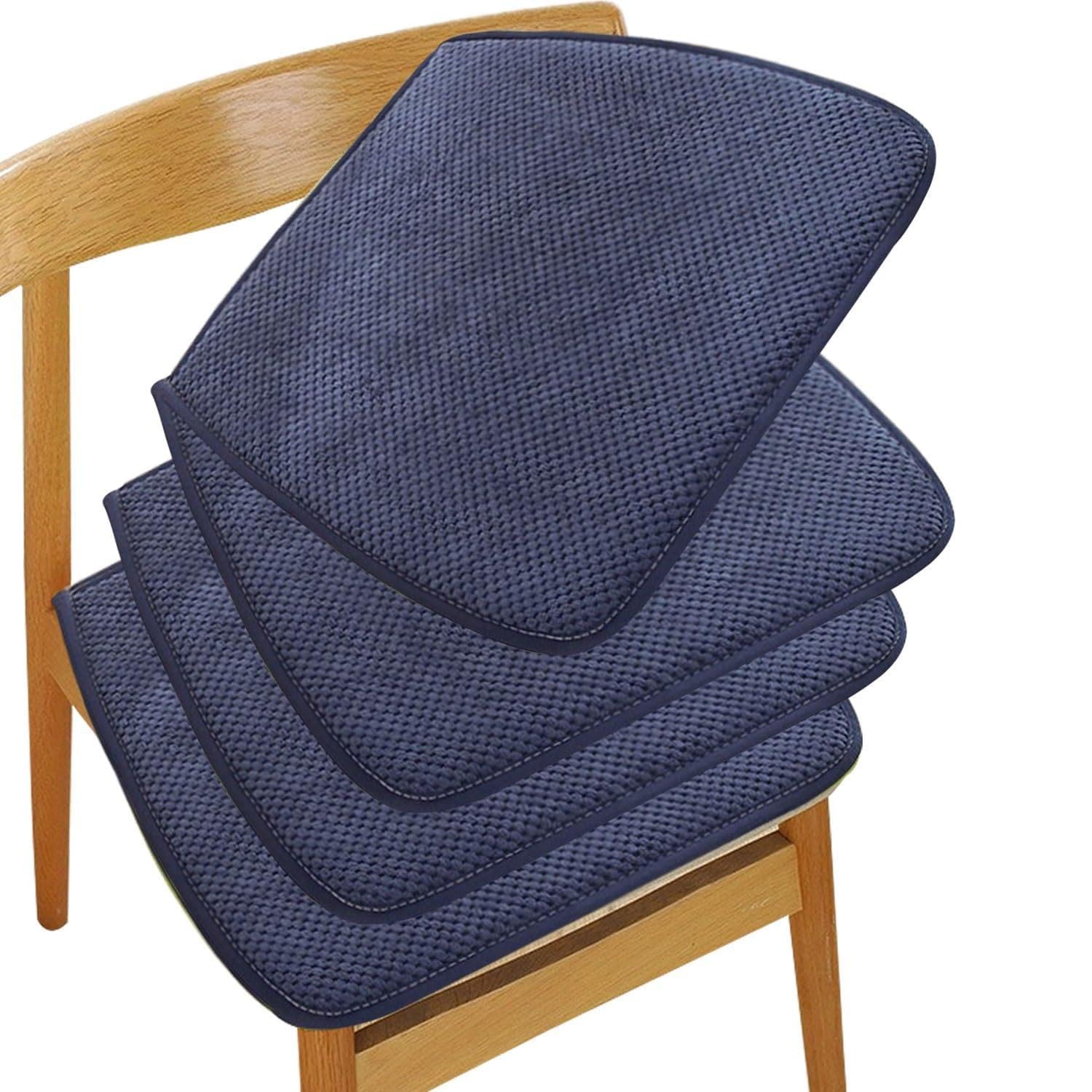 Coussins antidérapants chaises cuisine bois lot de 4 galettes 30-45 cm