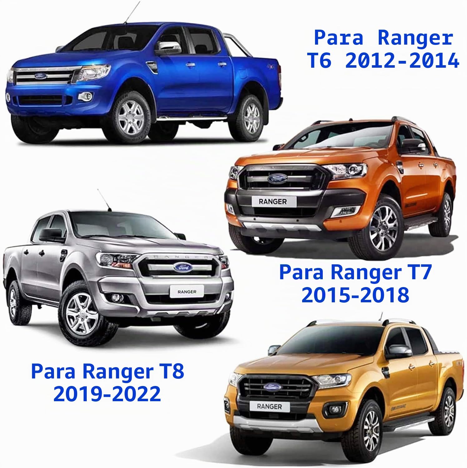 Protector de portón de Carga para Ford Ranger 2012-2022 Raptor Wildtrak XL XLT Limited Tremor T6 T7 T8 Cubierta del portón Trasero ABS Protección para portón Trasero