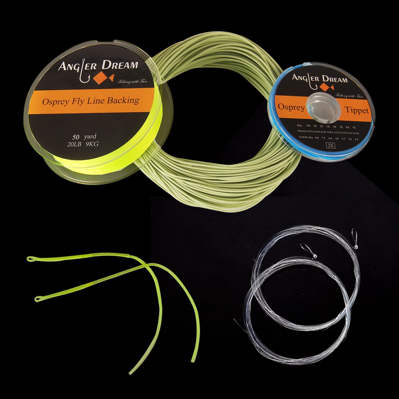 AnglerDream WF - Juego de Pesca con Mosca (1 2, 3, 4, 5, 6, 7, 8, 9 WT, sedal de Pesca Trenzado), diseño de línea de Pesca