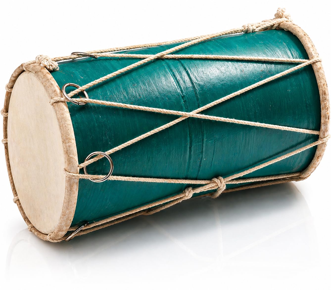 Small 25 x15 cm Compact Dholak Drum Set, Handmade Wood & Leather Classical Indian Hand Percussion Drums, World Musical Instruments Punjabi Tabla Dhol Dholki For Decor & Travel Gift For Music Lovers