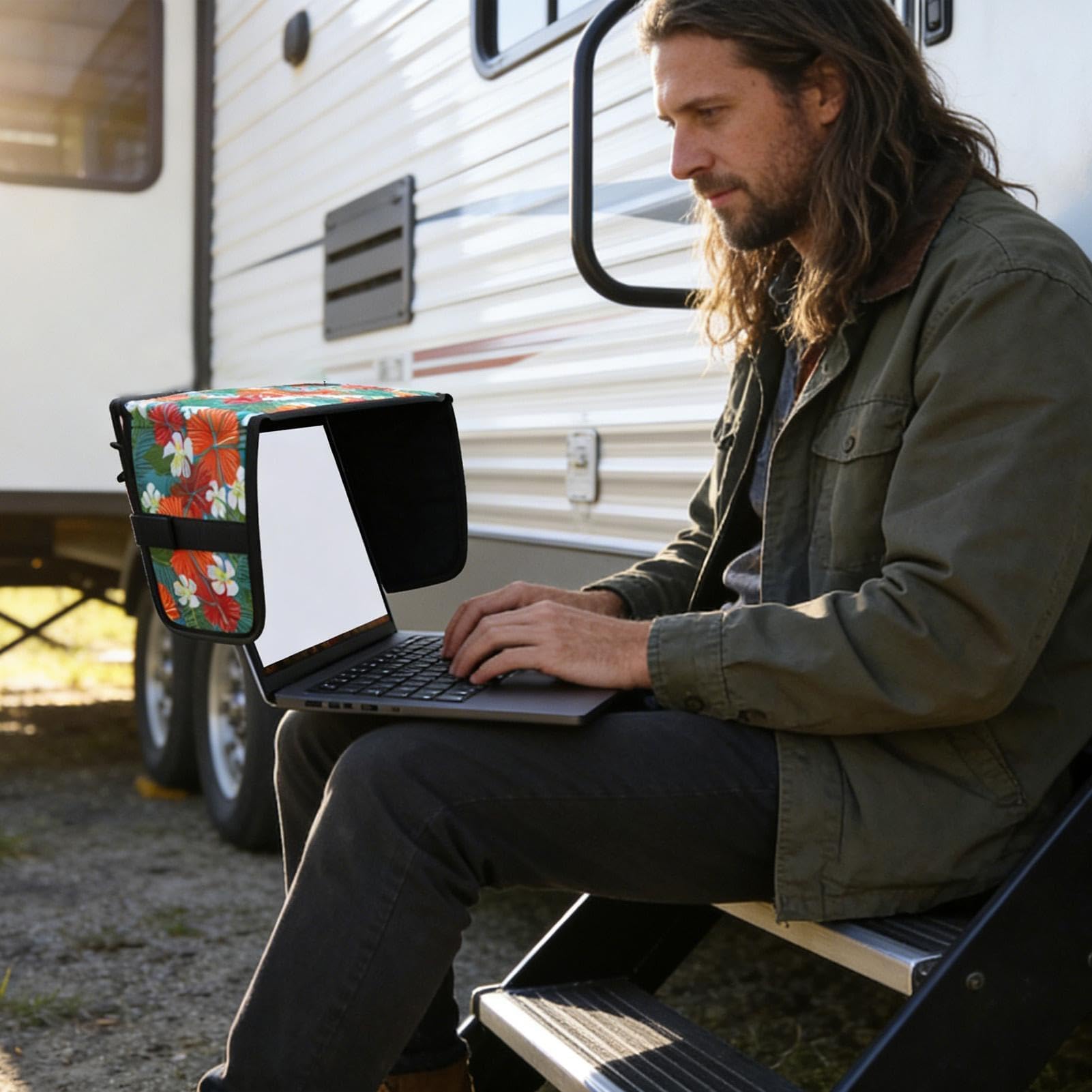 Pantalla antirreflejos para laptop, capucha portátil de protección solar para uso al aire libre, ideal para camping, viajes, hogar, estudiantes y profesionales, accesorio de trabajo resistente al