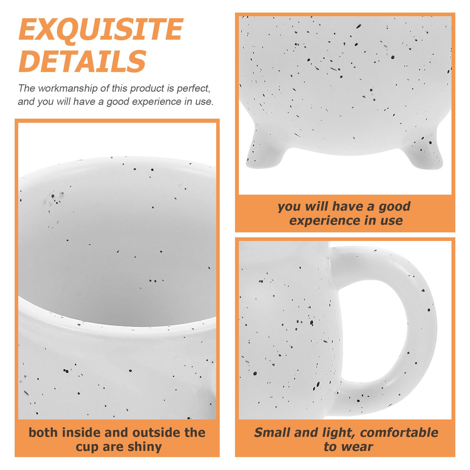 GALPADA 450ml Dekorative Kaffeetasse aus Weißer Keramik mit Hexen Dreibein Design Praktische und Leicht zu Reinigende Tasse für Büro und Zuhause