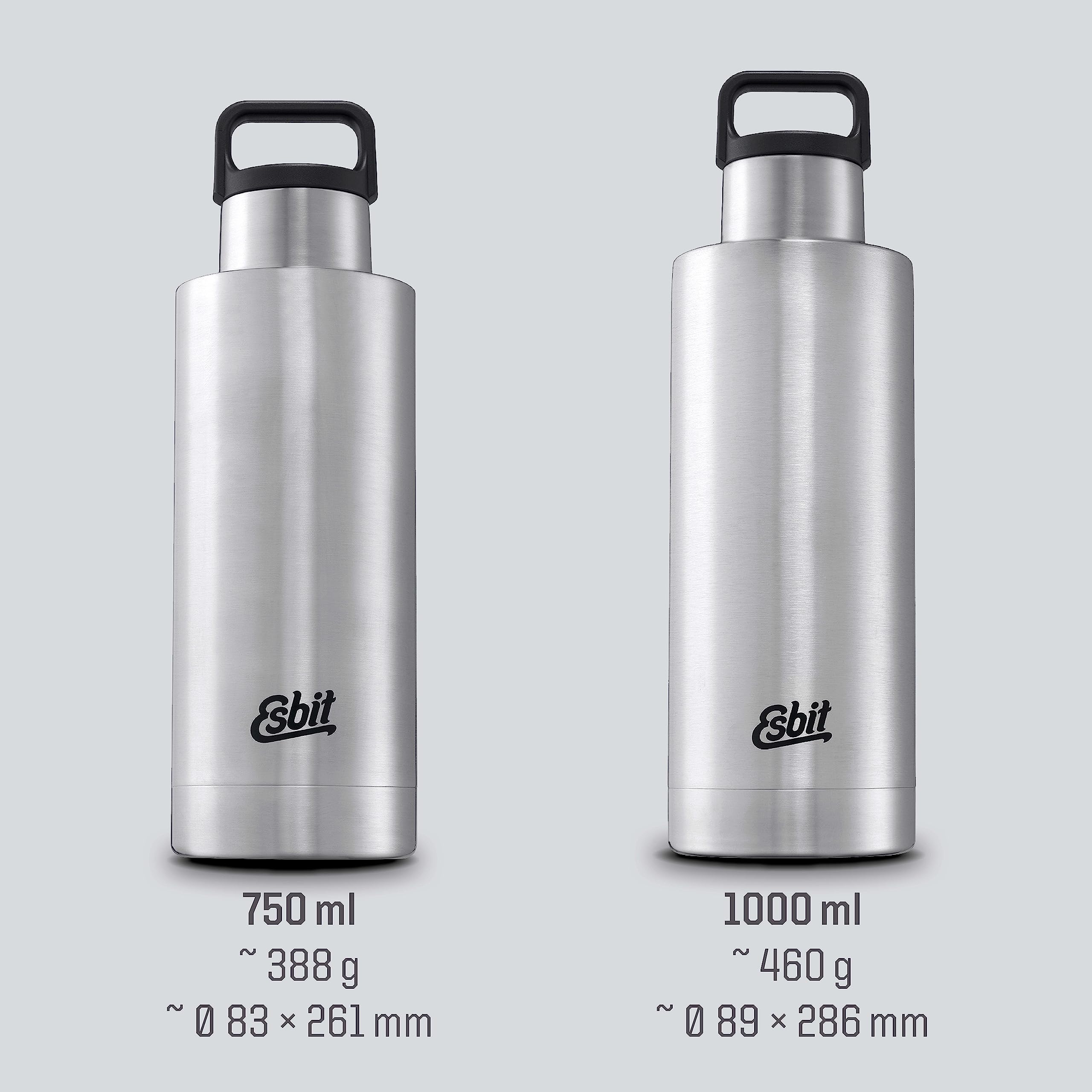 Esbit Isolierflasche Sculptor - Edelstahl Trinkflasche 1000 ml - für warme und kalte Getränke