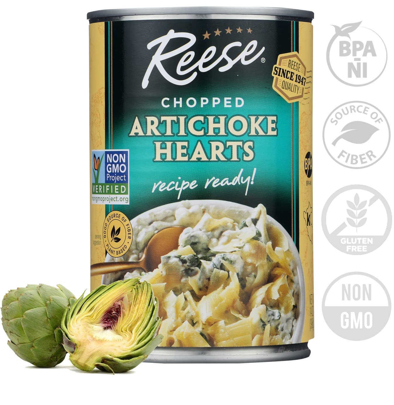 Reese Chopped Artichoke Hearts, 14 Ounces(Pack of 12)