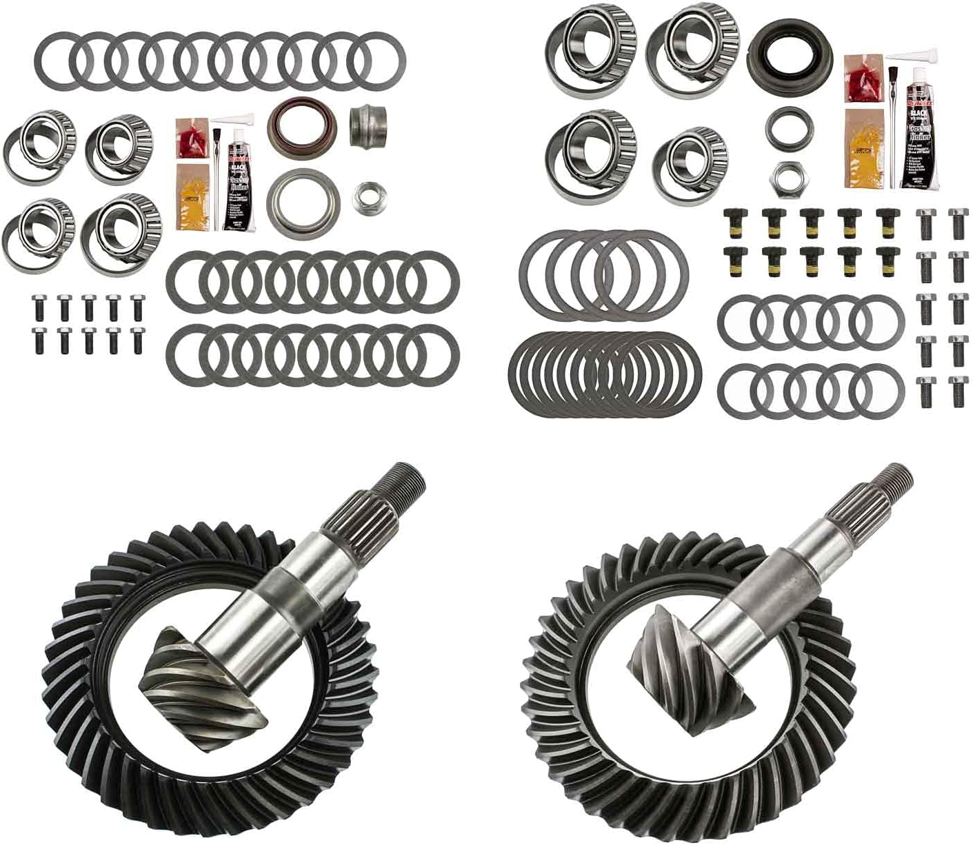 Motive Gear MGK-100, Ring & Pinion Bearing Rebuild Kit For Dana 30/44 JK Front & Rear Ratio 4.11, 10-Bolt, 24/26 Spline, 9 Pinion & 37 Ring Tooth - Fits Jeep Wrangler JK Replaces Nitro & Revolution
