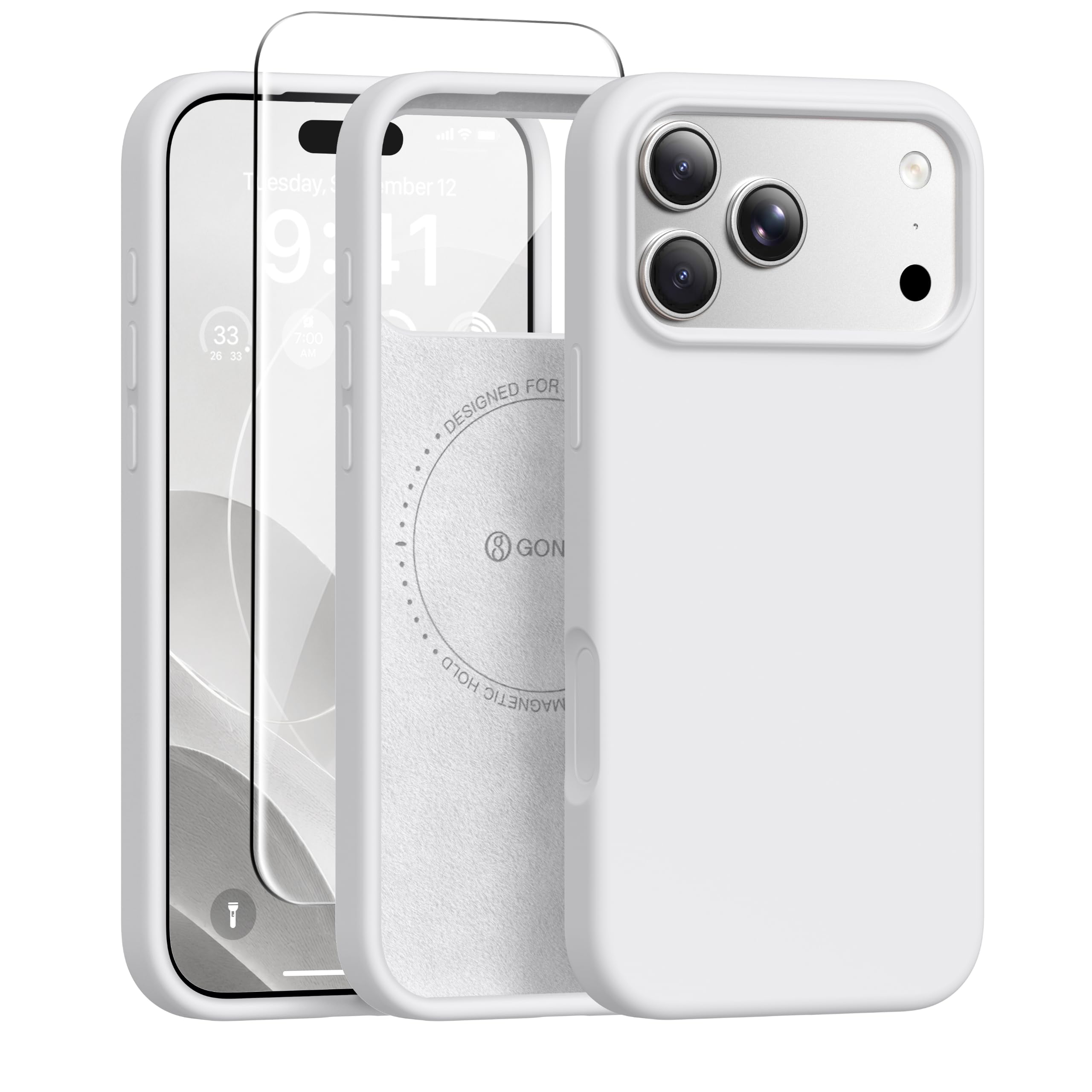 GONEZ for iPhone 18 Pro Max Case/iPhone 17 Pro Max Case, Light Gray