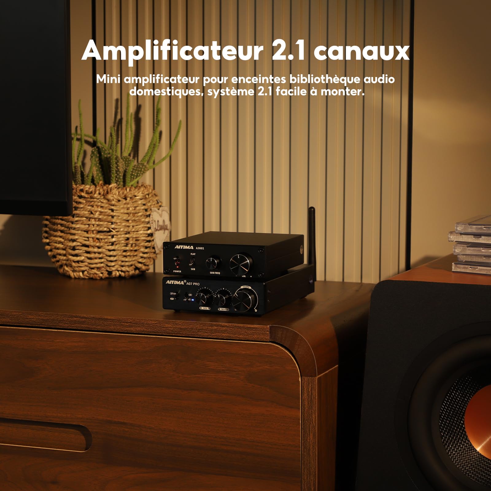 AIYIMA A07PRO TPA3255 Amplificateur stéréo Bluetooth 5.2 HiFi 2 Canaux 300W