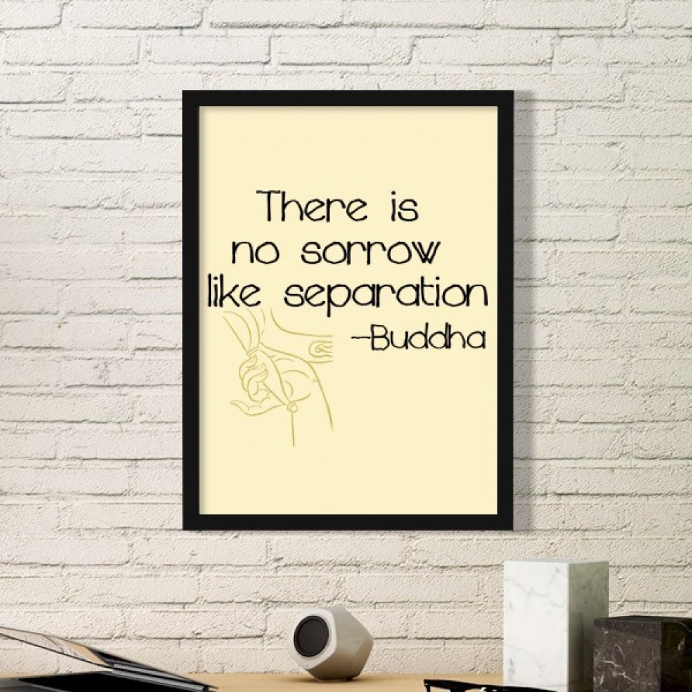 Cadre photo bois noir rectangle décoration murale citation Bouddha petit format