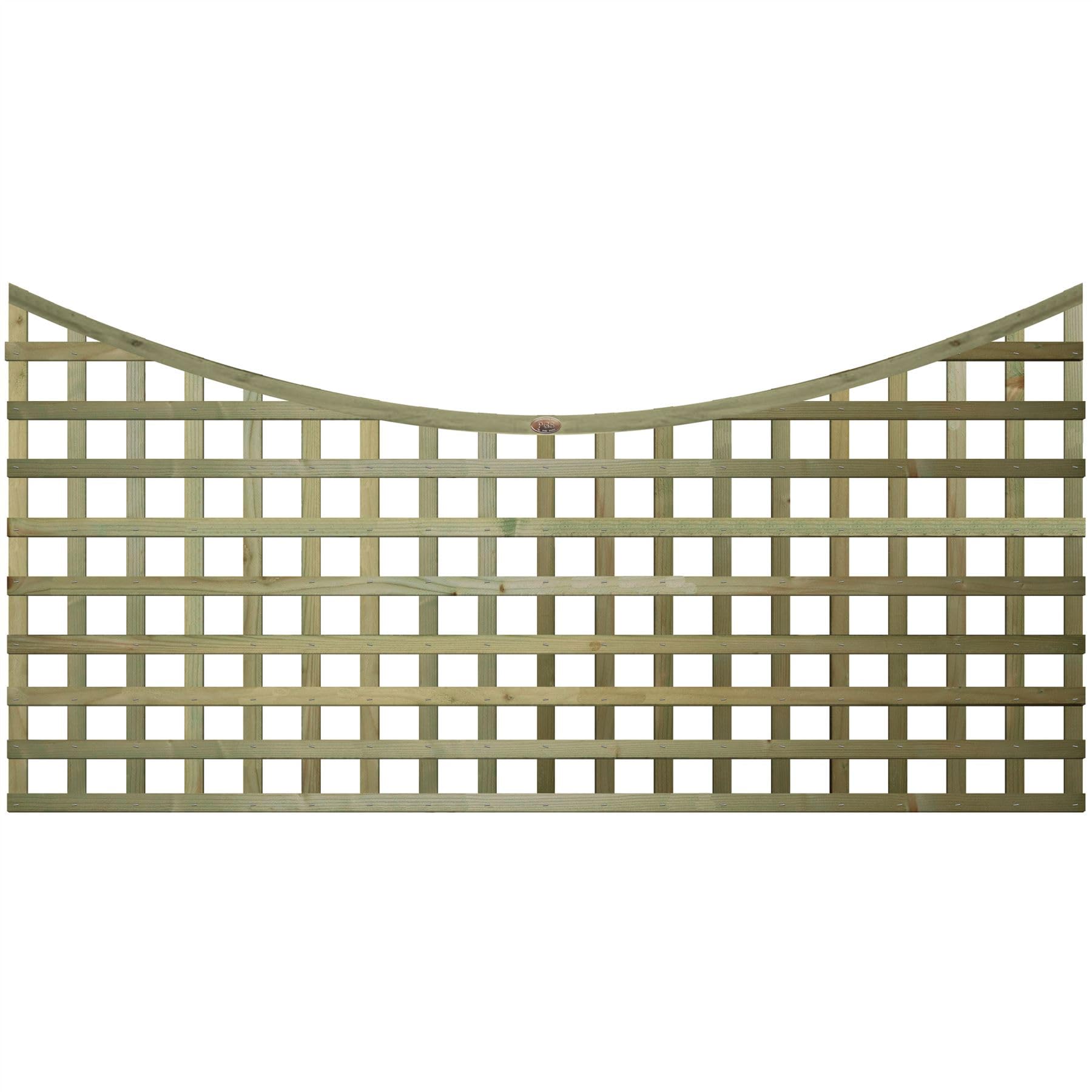 Privacy Fence Panel Topper 6ft x 3ft Concave Square Trellis Wooden 4pk