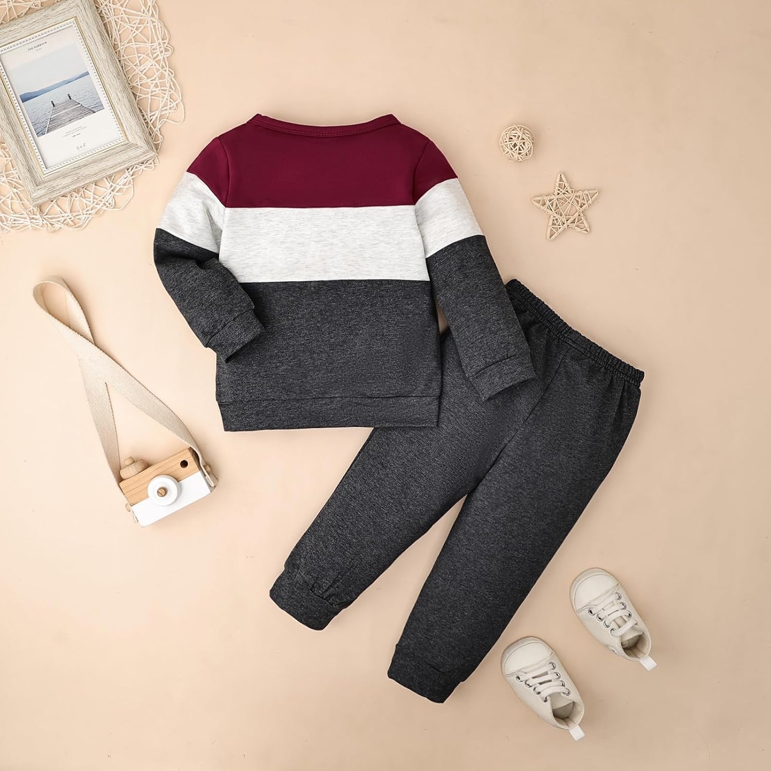 Baby Boy Fall Winter Clothes Toddler Boy Outfits Long Sleeve Patchwork Sweatshirt Tops Pants 2 Piece 12 Months-5T - Image 3