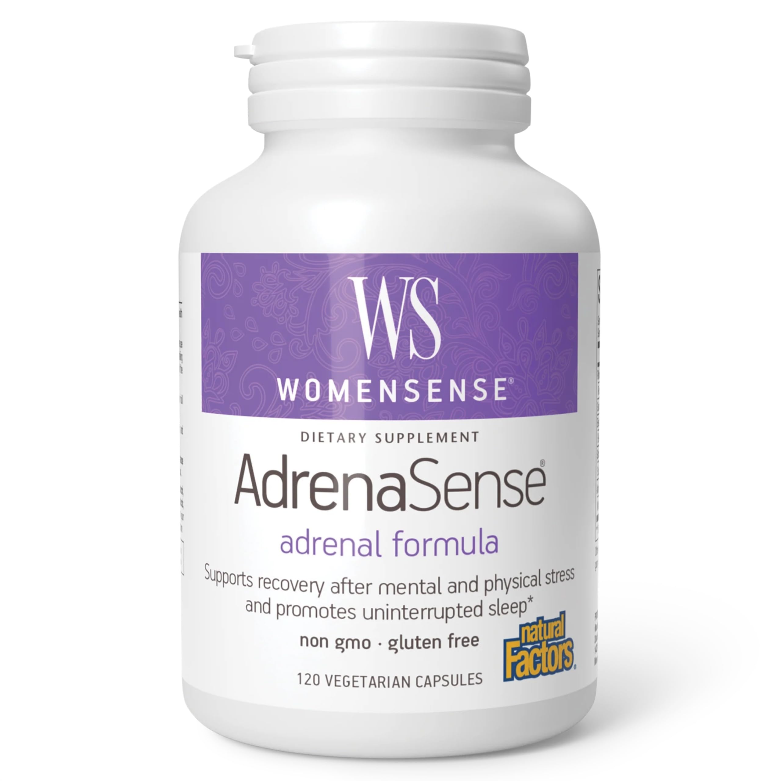 WomenSense AdrenaSense by Natural Factors, AdrenaSense, Herbal Supplement for Adrenal Support and Stress Relief, Vegan, Non-GMO, 120 Capsules