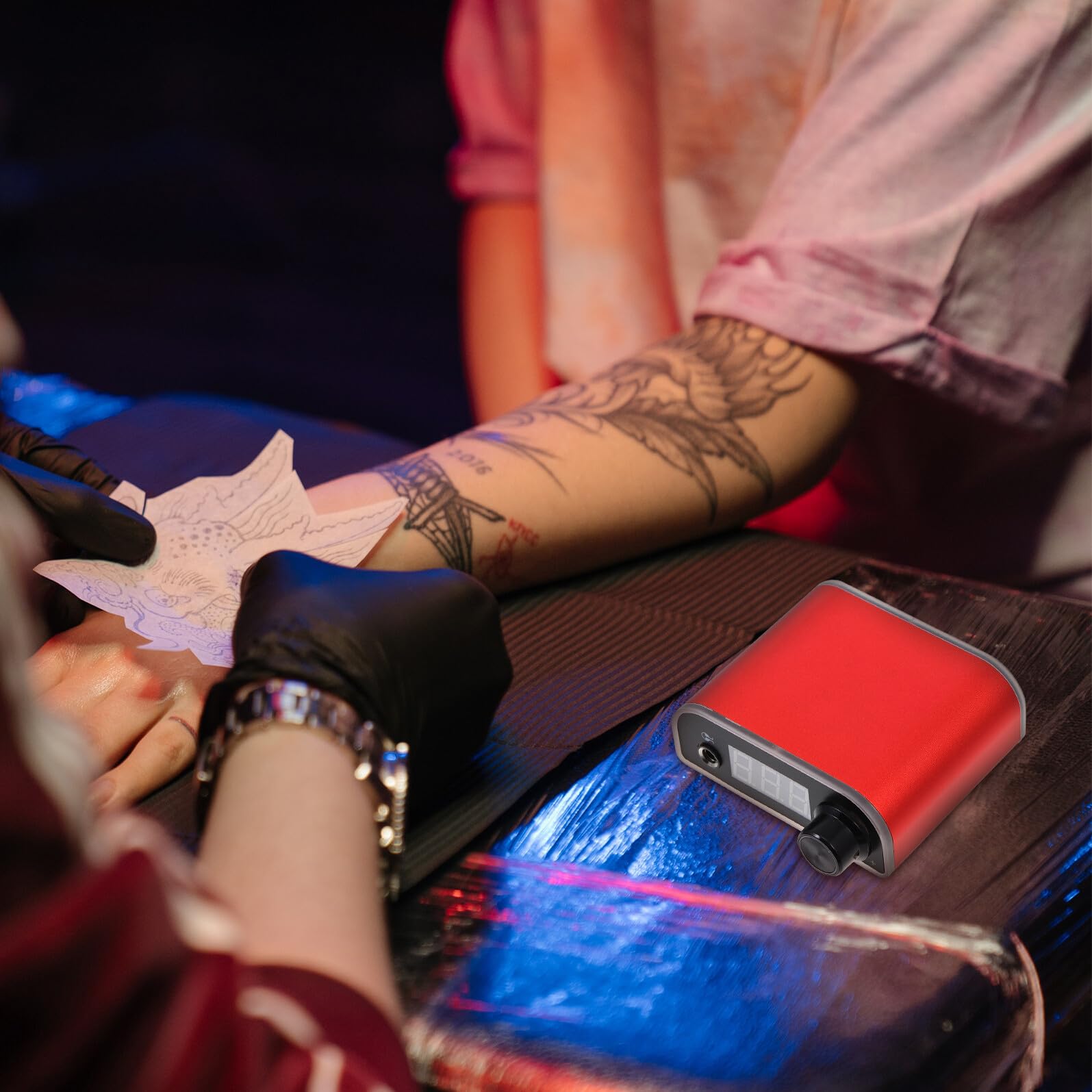 Didiseaon Fuente de Alimentación Mini Pantalla Led para Tatuajes Diseño Ligero en Abs y Aleación Accesorio Adecuado para Máquinas de Tatuar Profesionales