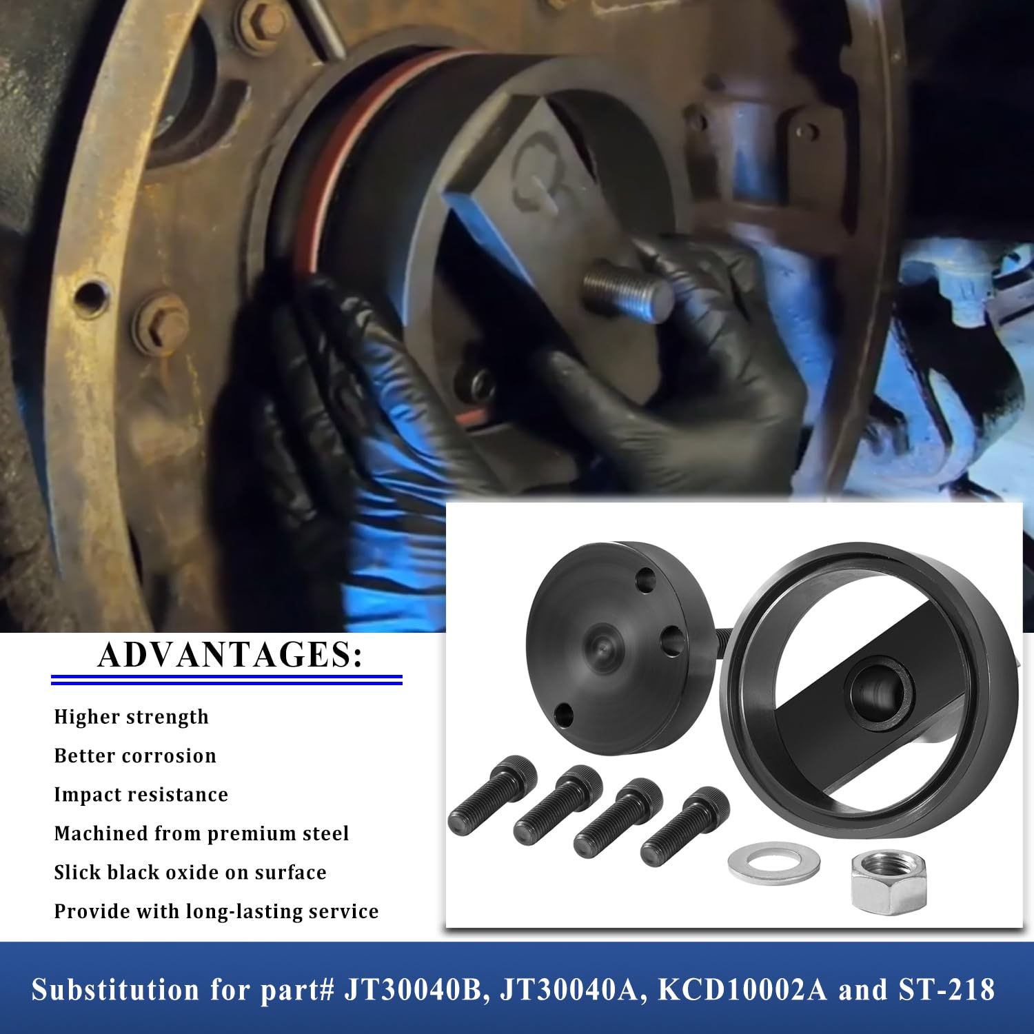 Instalador de sello principal trasero JT30040B se adapta a motor John Deere 202 219 239 329 359 414 3029 4045, herramienta de instalación de sello de cigüeñal trasero de repuesto para ST-218, JT30040