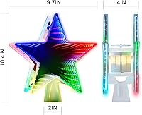 Vista 17 de Decoración para árbol de Navidad iluminada con 6 patrones proyectados, estrella de Navidad con luces giratorias LED integradas, proyector