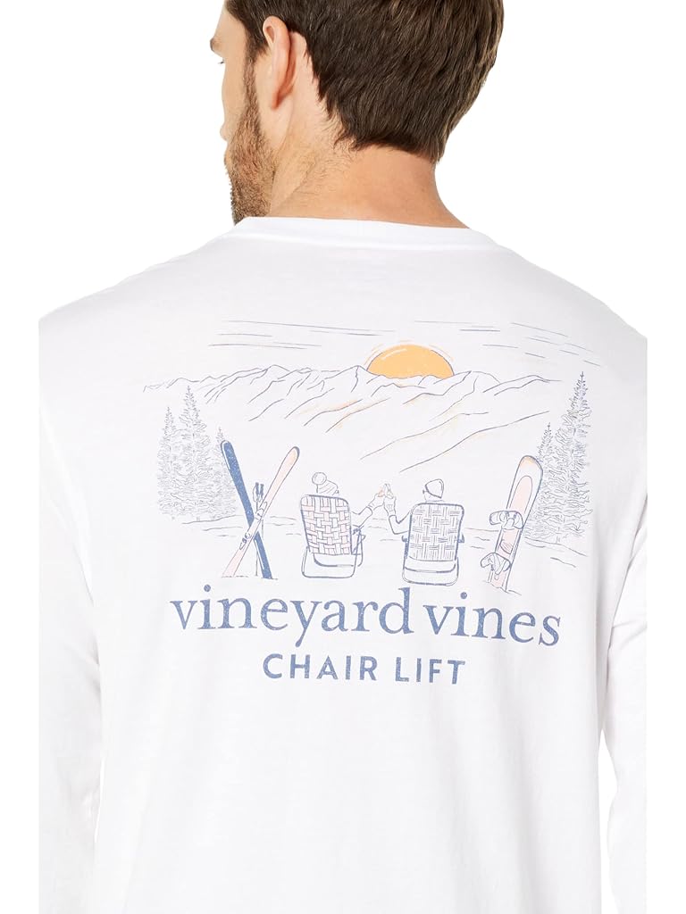 Blue Vineyard Vines Chair Lift Long Sleeve Pocket Tee