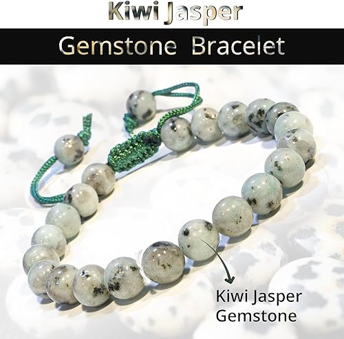 Vista 183 de Adjustable Crystal Bracelet – Gemstone Bead Bracelet with Adjustable Macrame String – Chic Gemstone Bracelet for Men and Women – 8mm Round Healing