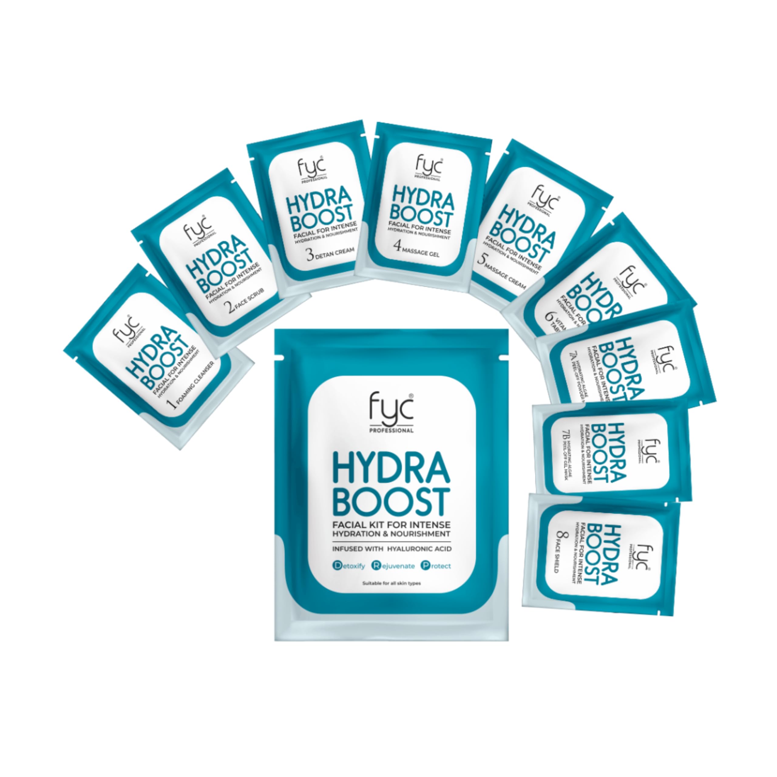 FYC PROFESSIONAL HydraBoost Facial Kit, 8 Step Treatment with Hyaluronic Acid, 185g-image-23