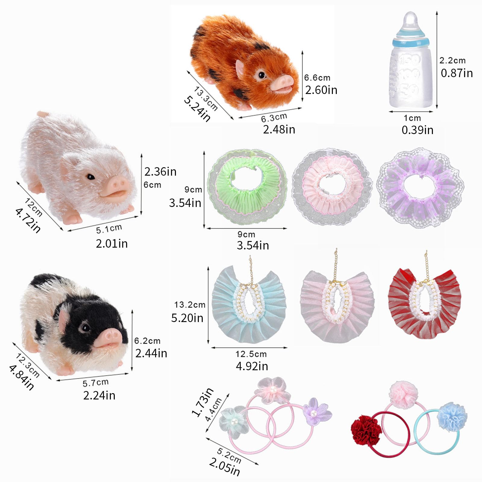 Interaktives Piggy Squeeze Tierfigur Reborns Spielzeug mit Spitzenkleid Rollenspiel für Vorschulkinder Geschichtenerzählaktivität Kleinkind Lernspielzeug