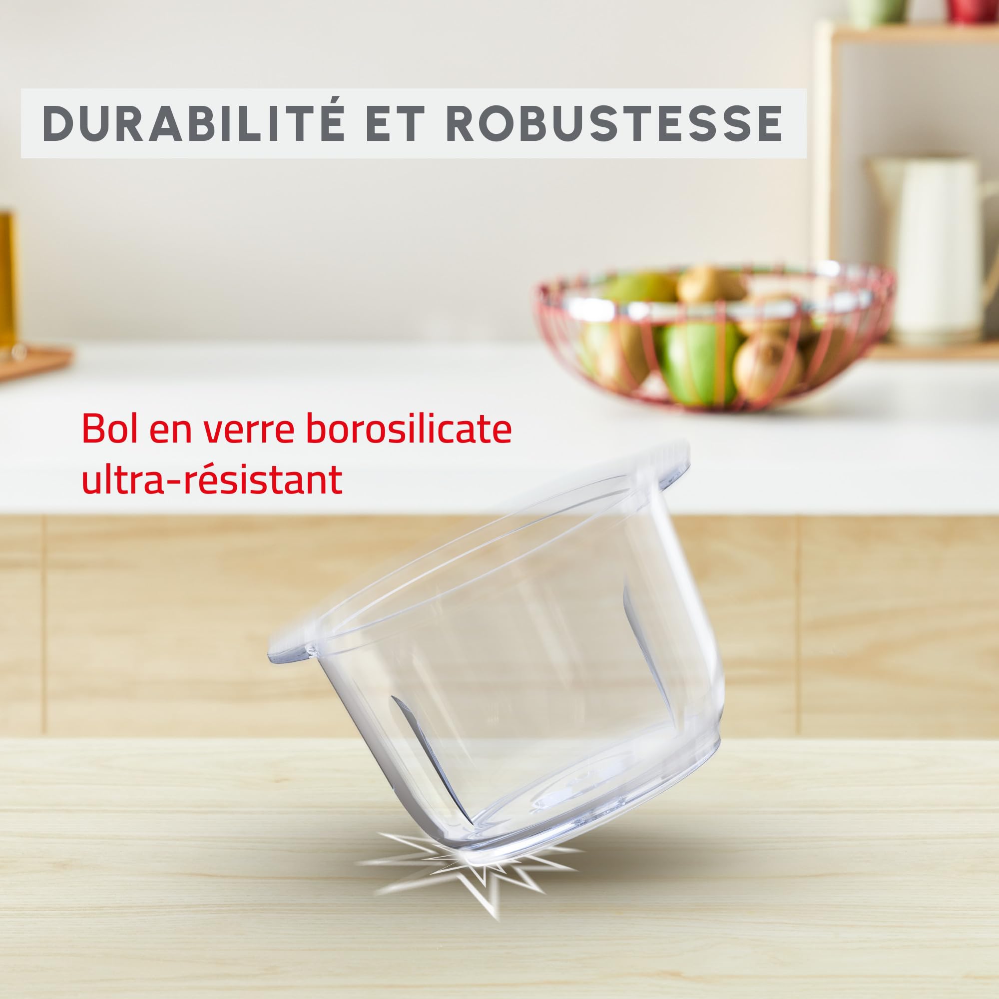 Moulinex Choppeo, Hachoir avec bol en verre, Capacité utile de 1L, Verre borosilicate, 2vitesses, Java Pepper DJ602110