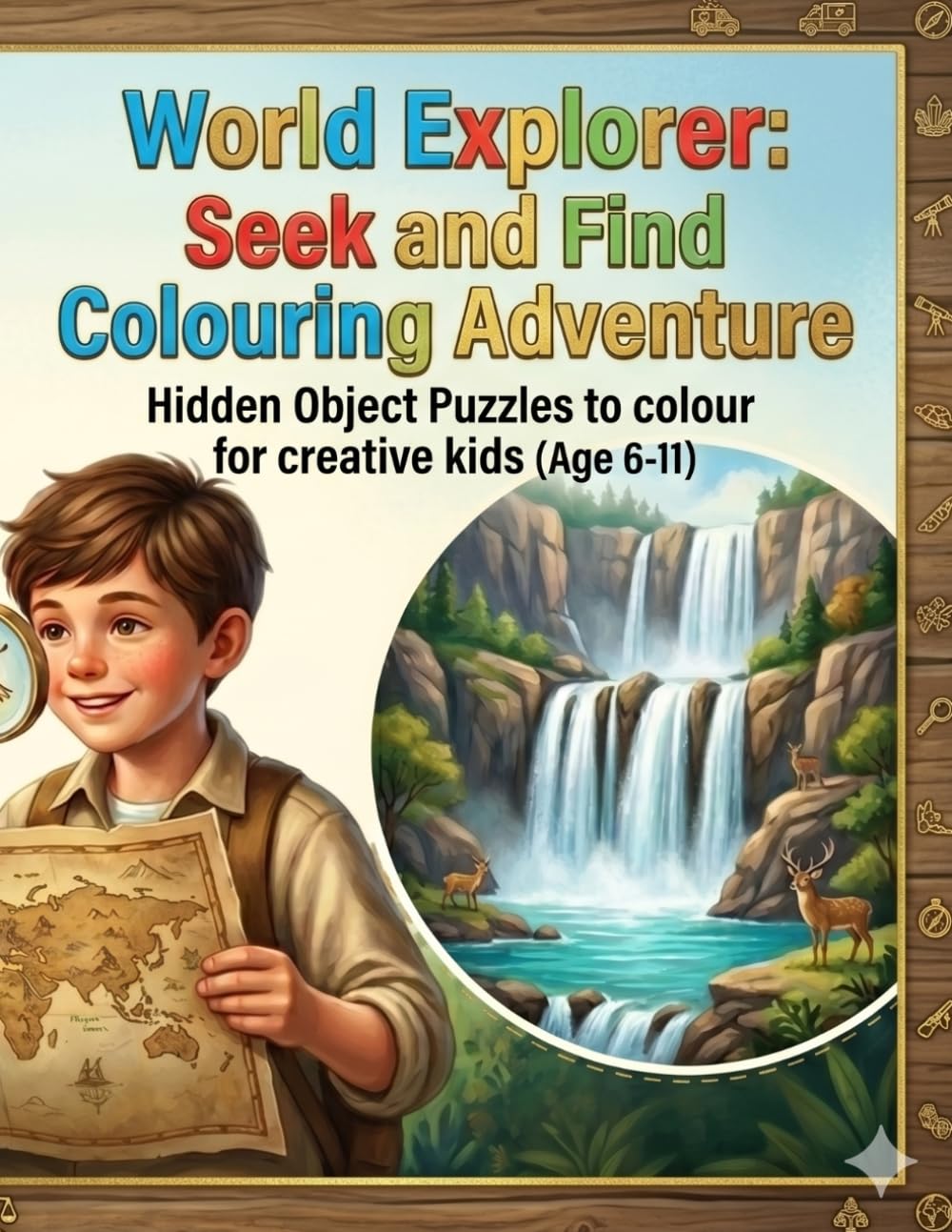 World Explorer - The Ultimate Seek-and-Find Colouring Adventure: 25+ Hidden Object Puzzles to Colour for Creative Kids (Age 6-11) - Includes Space, Nature, History, and City Scenes
