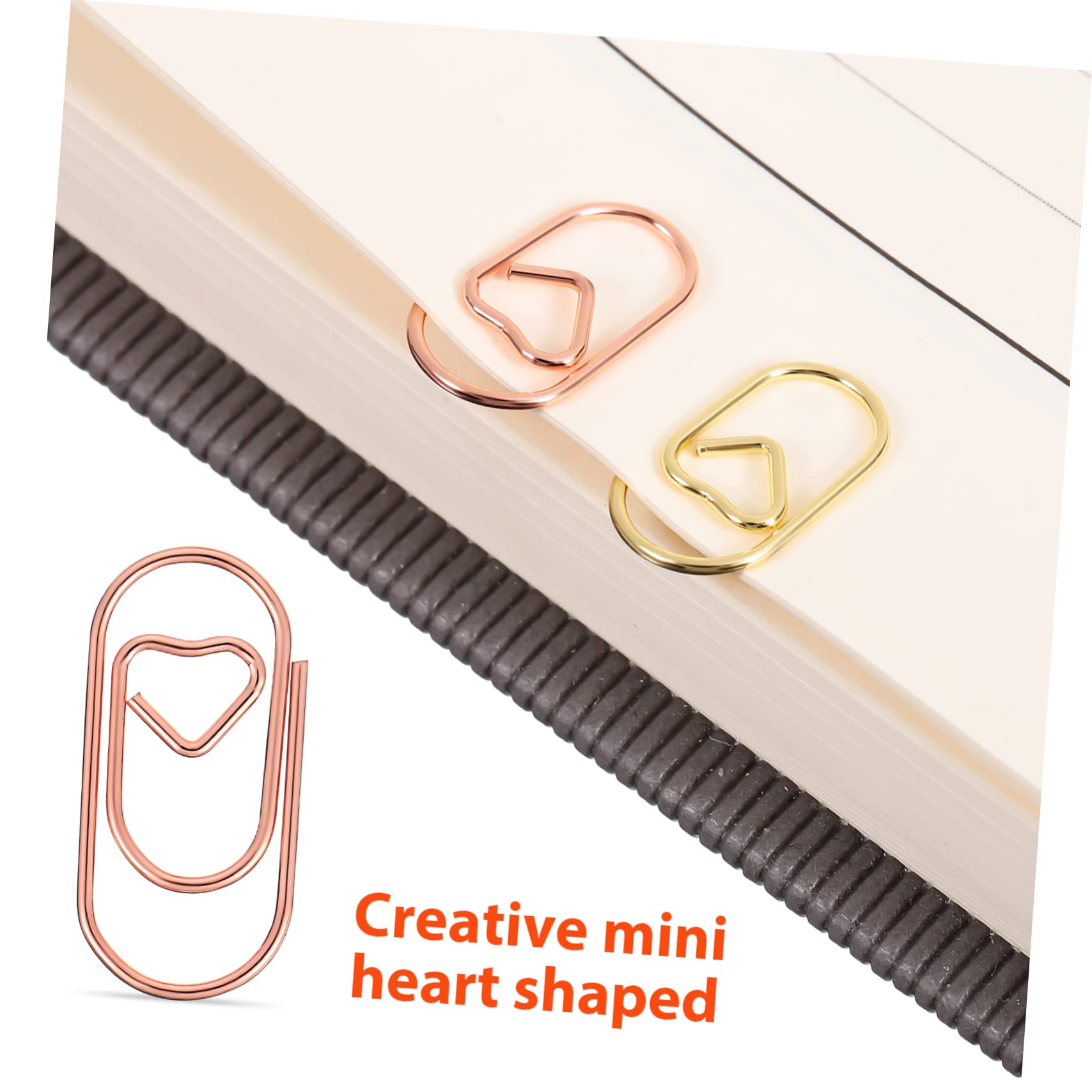 NUOBESTY 800 Stk Liebe Büroklammer Büromaterial Für Frauen Büroklammern Klein Wiederverwendbare Büroklammern Kleine Heftklammern Lesezeichen-clips Bastelklammern Niedlich Roségold Metall