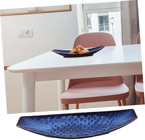 Miniatura 7 de Cabilock 1 plato de barco Sashimi, bandeja de aperitivos, bandeja para servir alimentos, decoración de alimentos, juego de platos de vidrio, placa