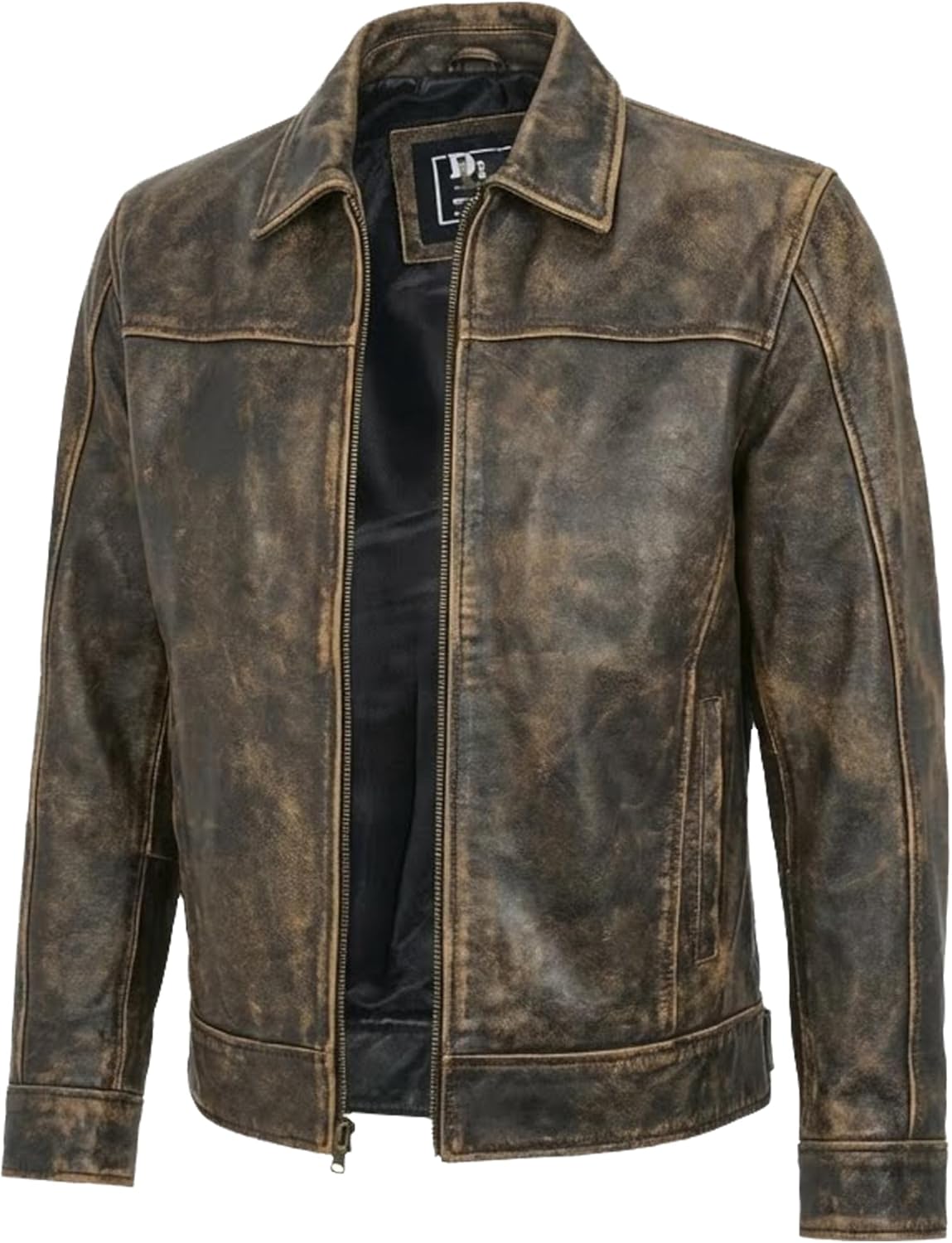 Mens Leather Jacket - Real Lambskin Classic Vintage Style Leather Jackets For Men Brown Leather Jacket for Mens