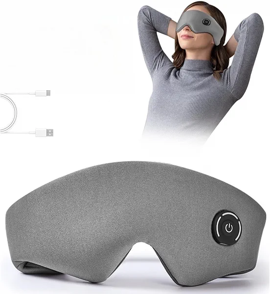 Heated Eye Mask for Dry Eyes, Electric Warm Eye Compress Heating pad for Strain Relief, Stye Relax, Improved Sleep, Washable USB Sleep Mask Gift for Men Women