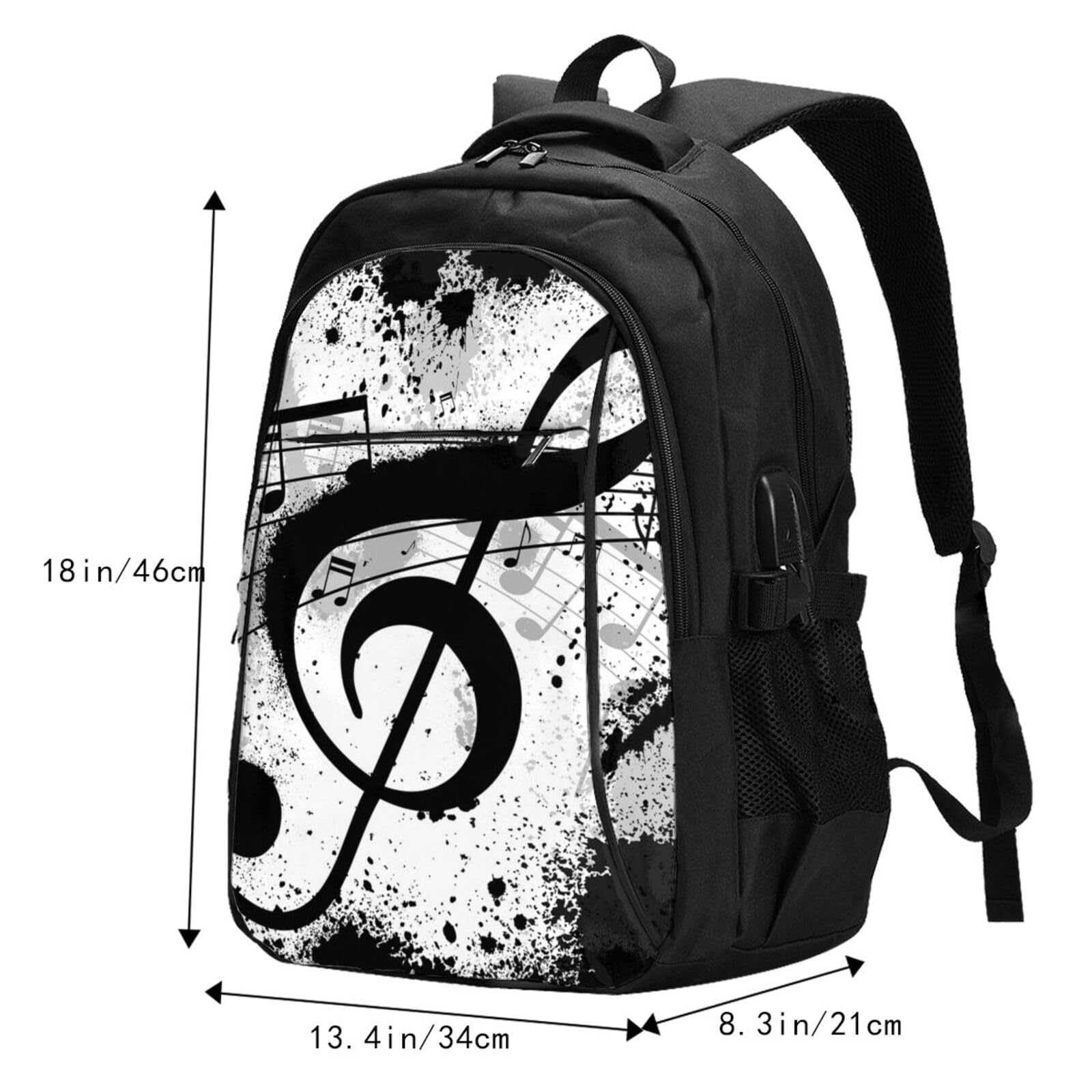 InOmak Musiknoten, Reiserucksack, Freizeitrucksack, Schulrucksack, Laptop-Rucksack für Damen und Herren