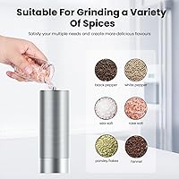 Vista 6 de Luvan Molinillo de sal, molino de sal de grado profesional con molinillo de rebabas único, 12 ajustes de grosor ajustables, velocidad de molienda