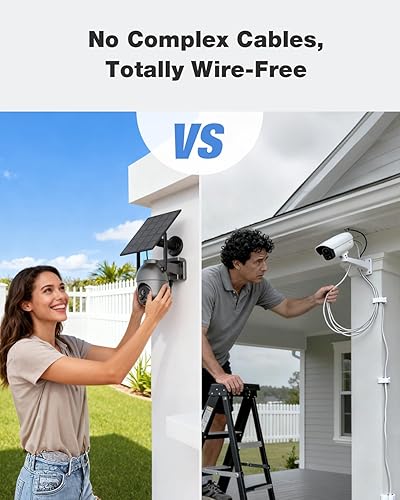 Miniatura 4 de SEHMUA Cámaras de seguridad inalámbricas para exteriores, kit de 4 cámaras, sin suscripción, visión clara de 2K en díanoche, alimentación solar,