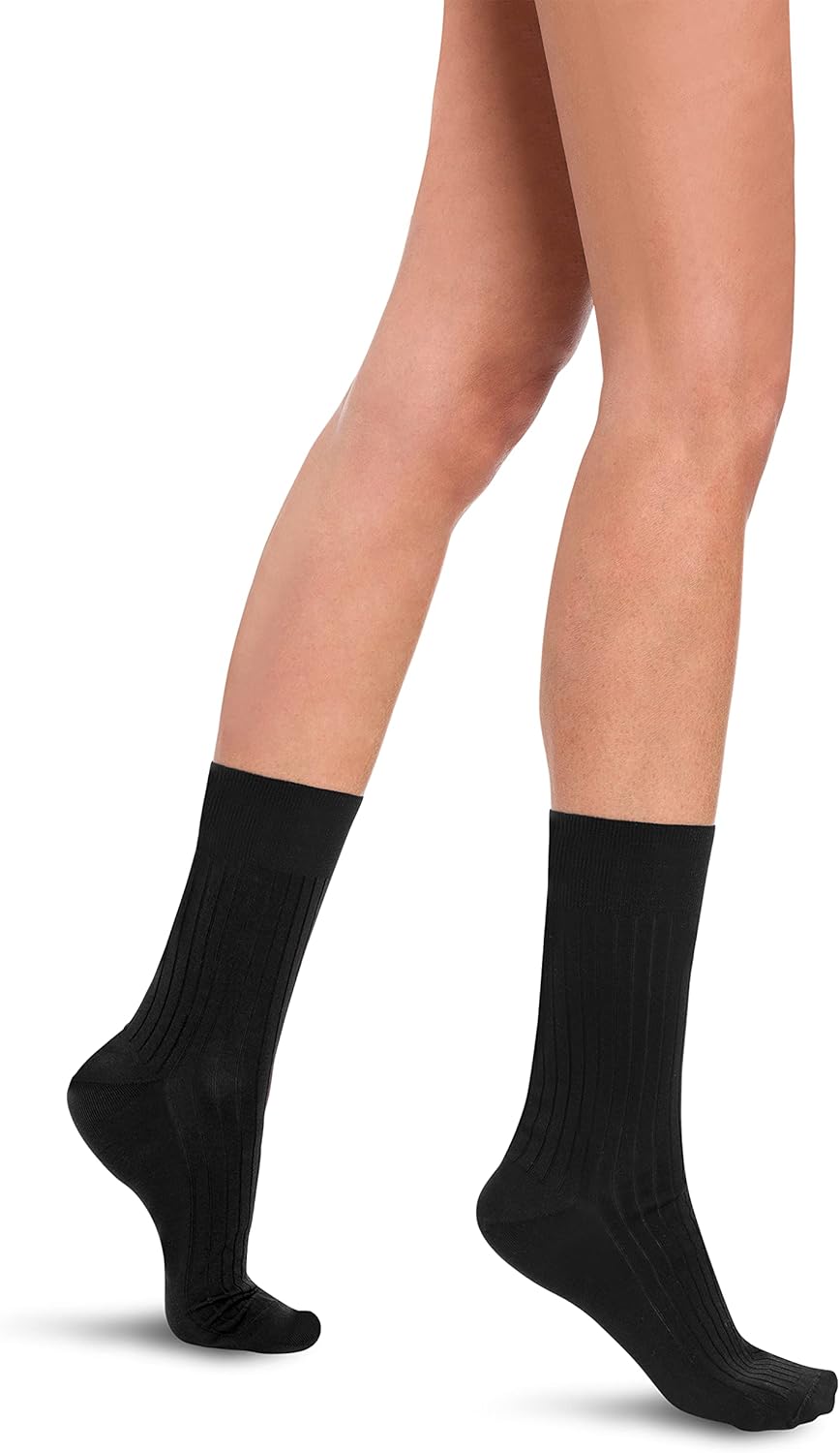 Wolford Women Luxury Cotton Rib Socks Knit Breathable Socks Soft Feel Comfortable Fit Ribbed Texture Style