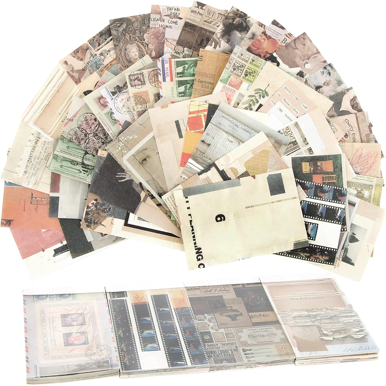 200 Pieces Scrapbook Paper Set Vintage Journaling Supplies Decorative