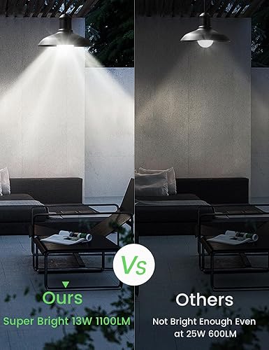 Miniatura 4 de OHLUX Bombillas con sensor de movimiento para exteriores, 13 W (equivalente a 100 W), bombilla LED de seguridad activada por movimiento del