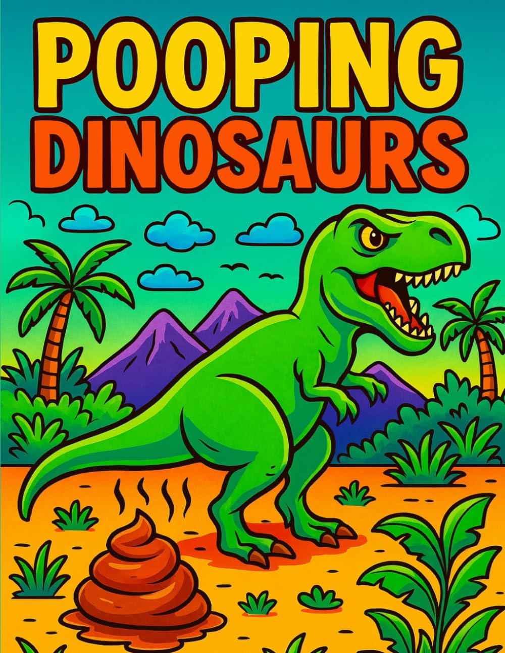 Pooping Dinosaurs: A Hilarious Pooping Dinosaur Coloring Book for Laughs, Relaxation, and Stress Relief