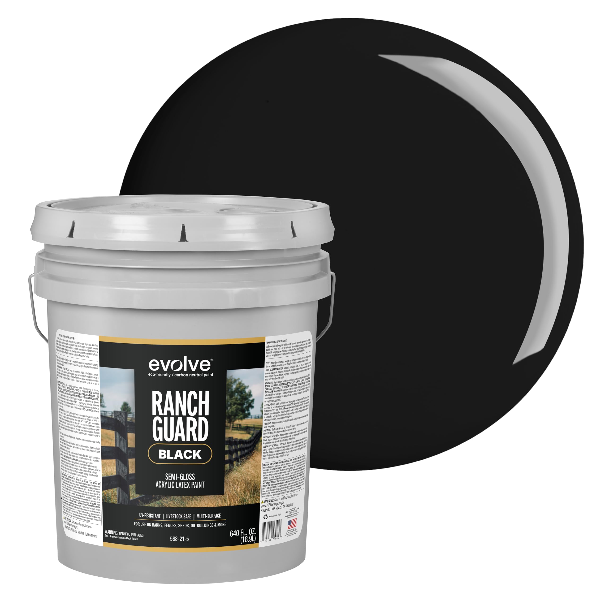 EVOLVE Ranch Guard Black Semi-Gloss Exterior Paint