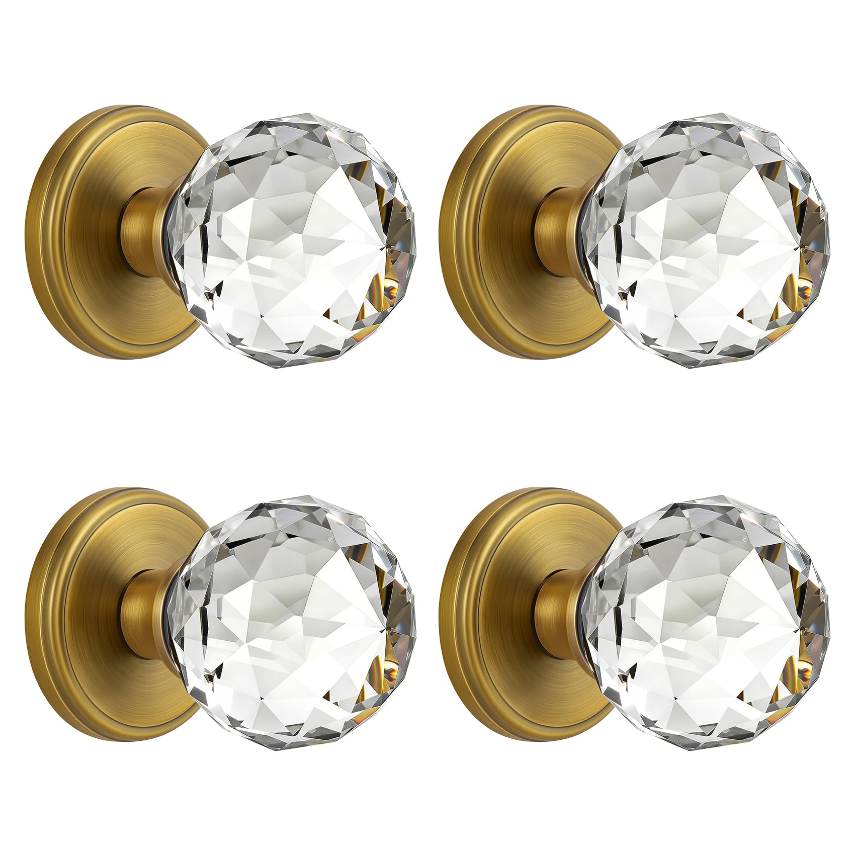 Crystal Chrome Door Knobs - Privacy & Lock -28
