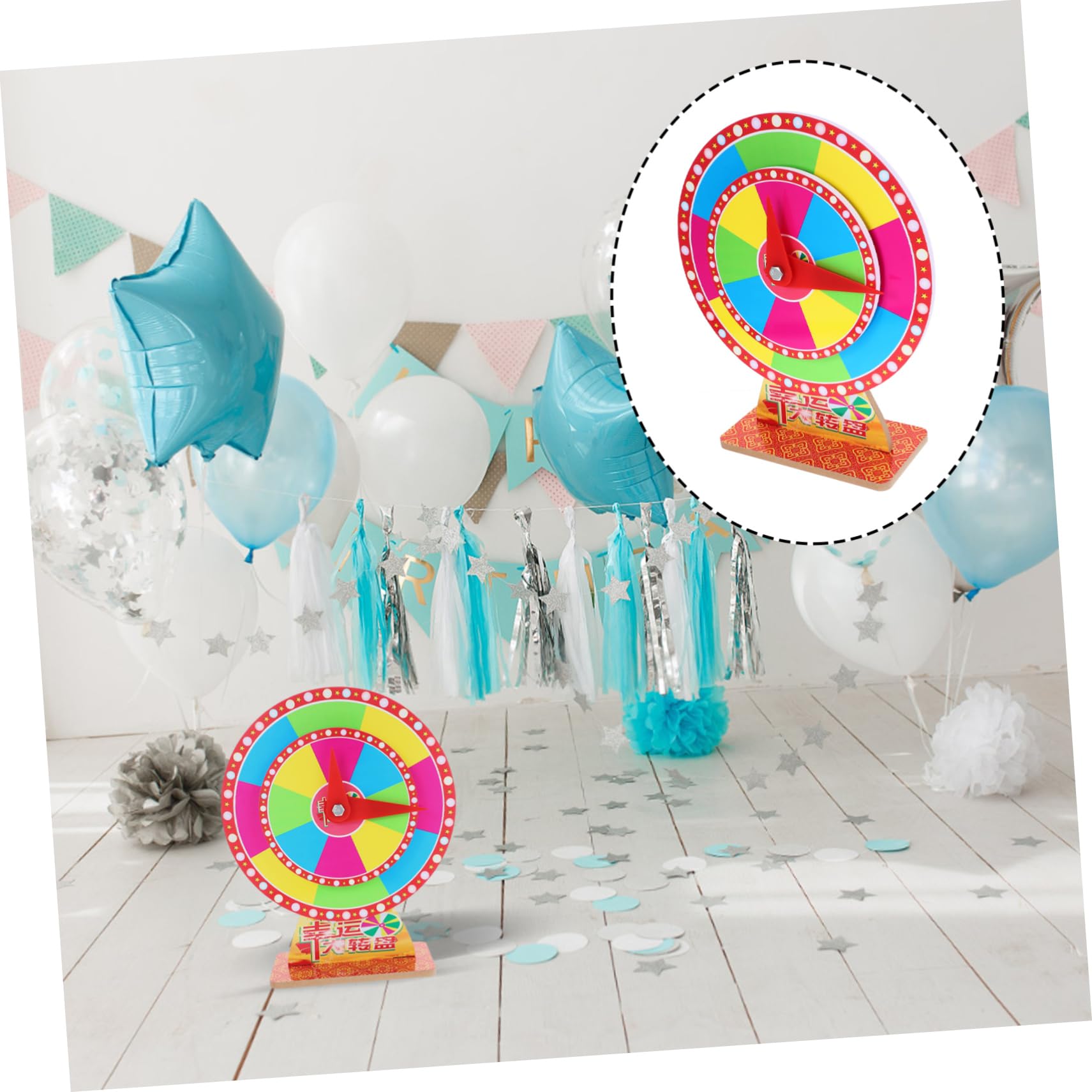 BRIGHTFUFU Spinning Wheel for Prizes Turntable Rotatable Prize Wheel for Home Entertainment