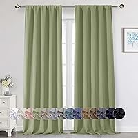 Vista 175 de Cortinas opacas para dormitorio, sala de estar, juego de 2 paneles de 54 pulgadas de largo, cortinas de oscurecimiento de habitación con aislamiento