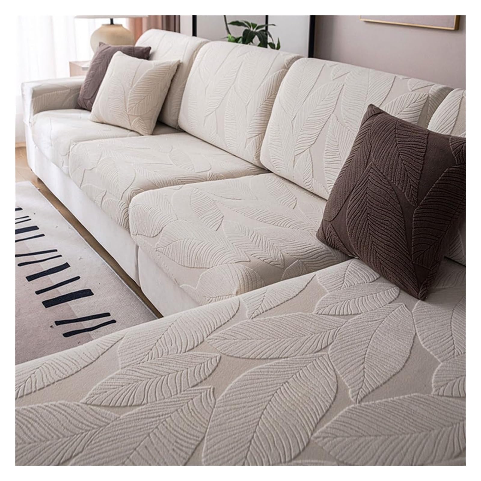 Housse de coussin antidérapante extensible style 4 lavable pour protection de canapé